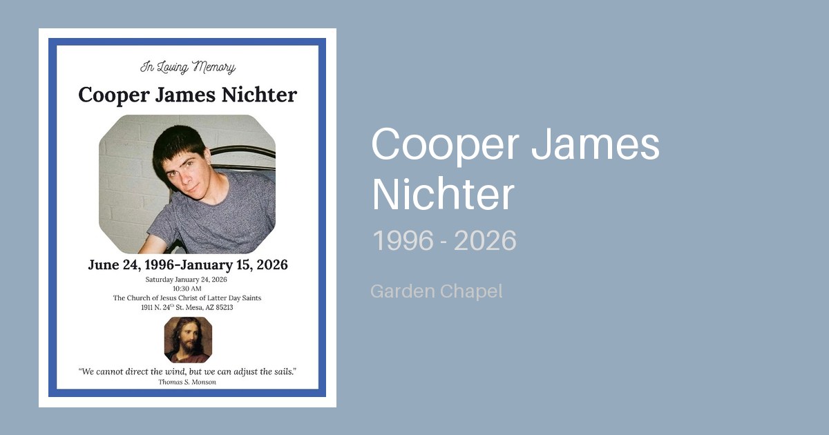 Cooper James Nichter - Bunker Family Funerals